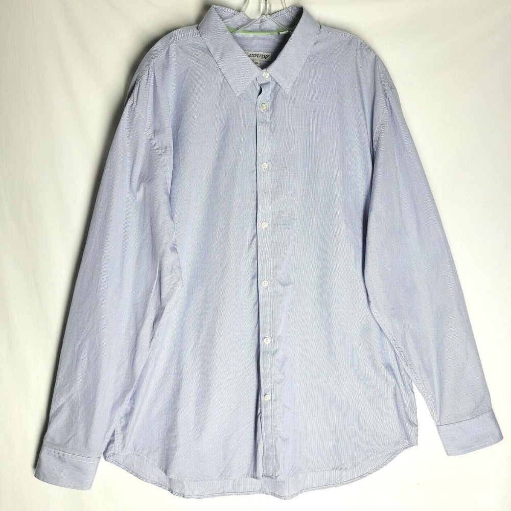 Jeremy Argyle NYC Men's Button Up Dress Shirt Long Sleeve Blue Checkered XXL